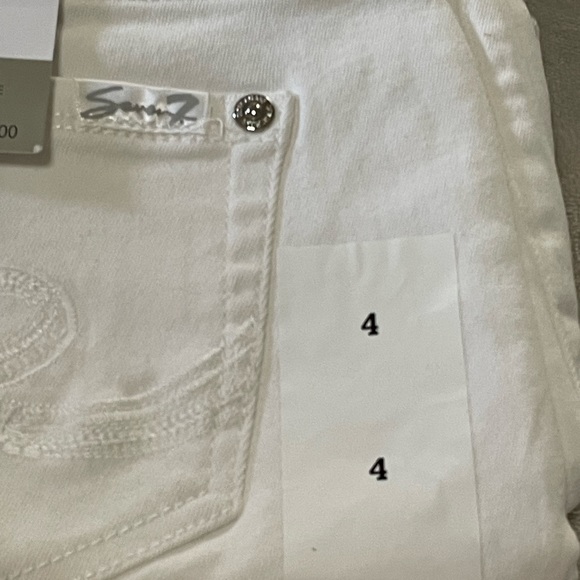 Seven7 by Seven Womens White Denim jeans shorts, NWT, rolled cuffed, size 4 - Picture 13 of 14
